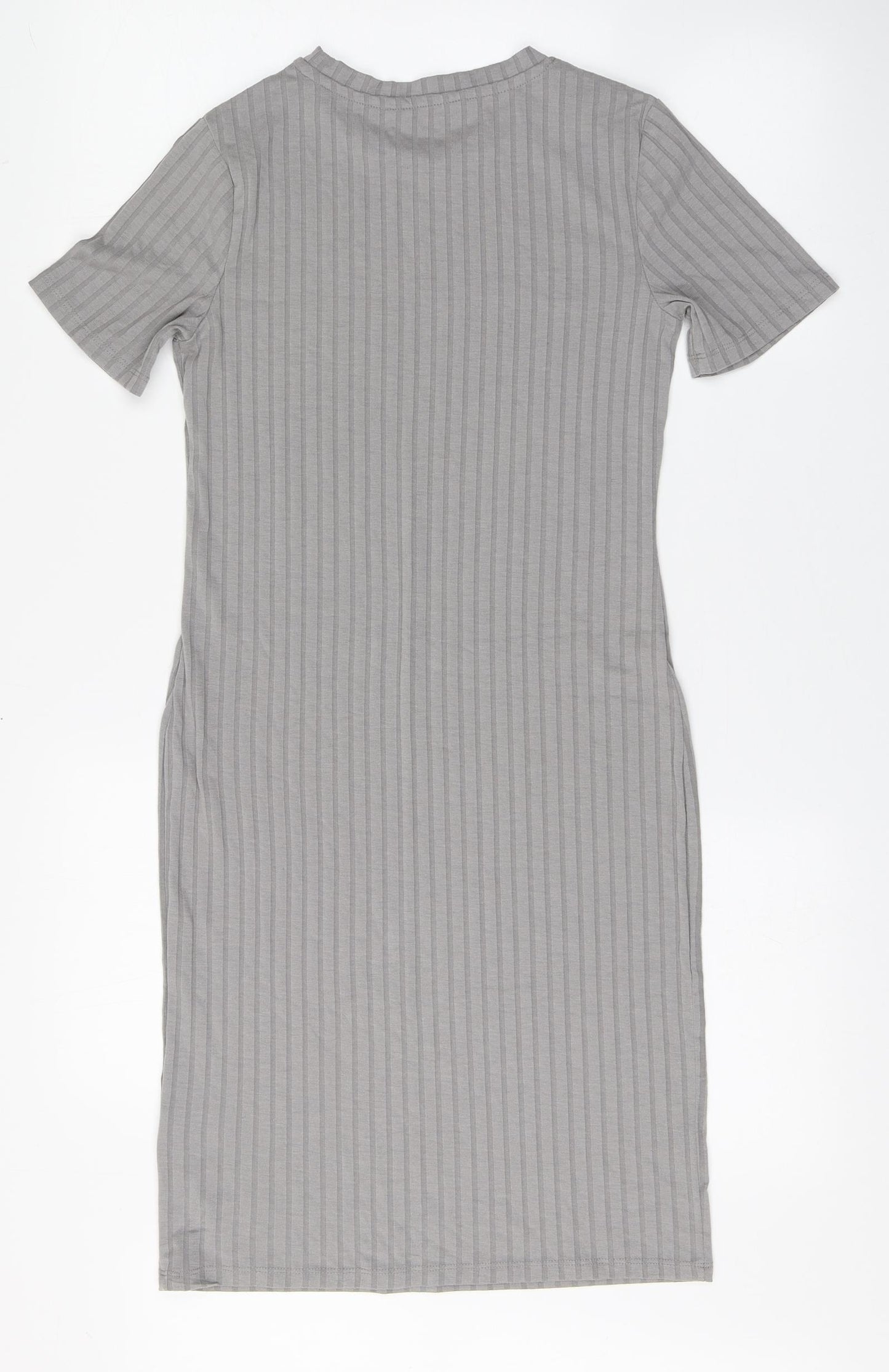 Primark Womens Grey  Polyester T-Shirt Dress  Size 10  Round Neck Pullover