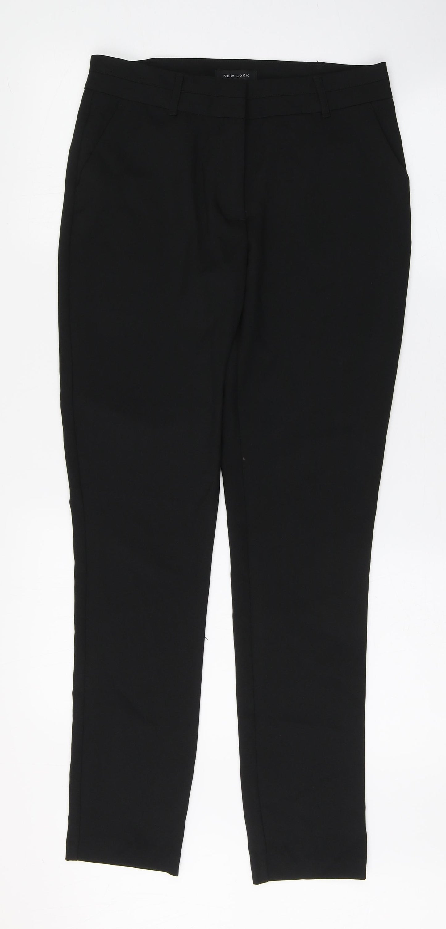 New Look Womens Black  Polyester Trousers  Size 10 L29 in Regular Zip