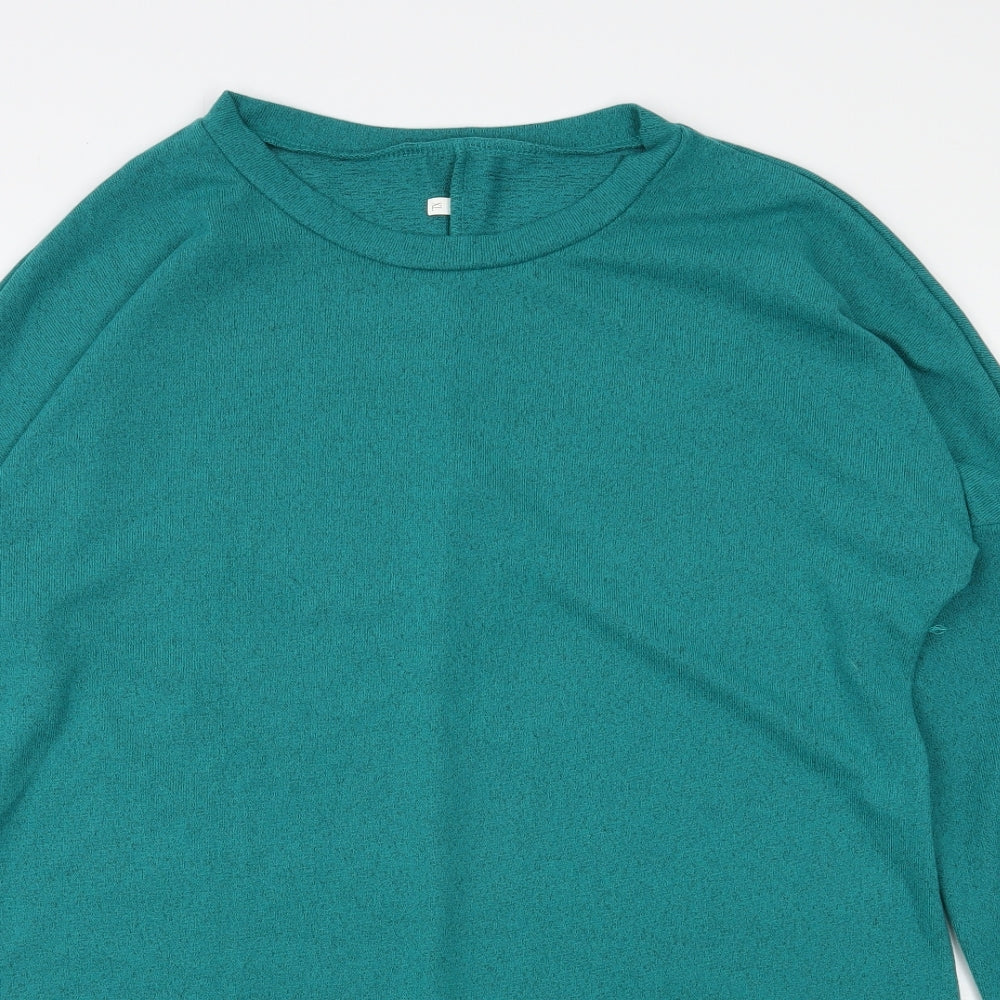 Preworn Womens Green Round Neck  Polyester Tunic Jumper Size XL