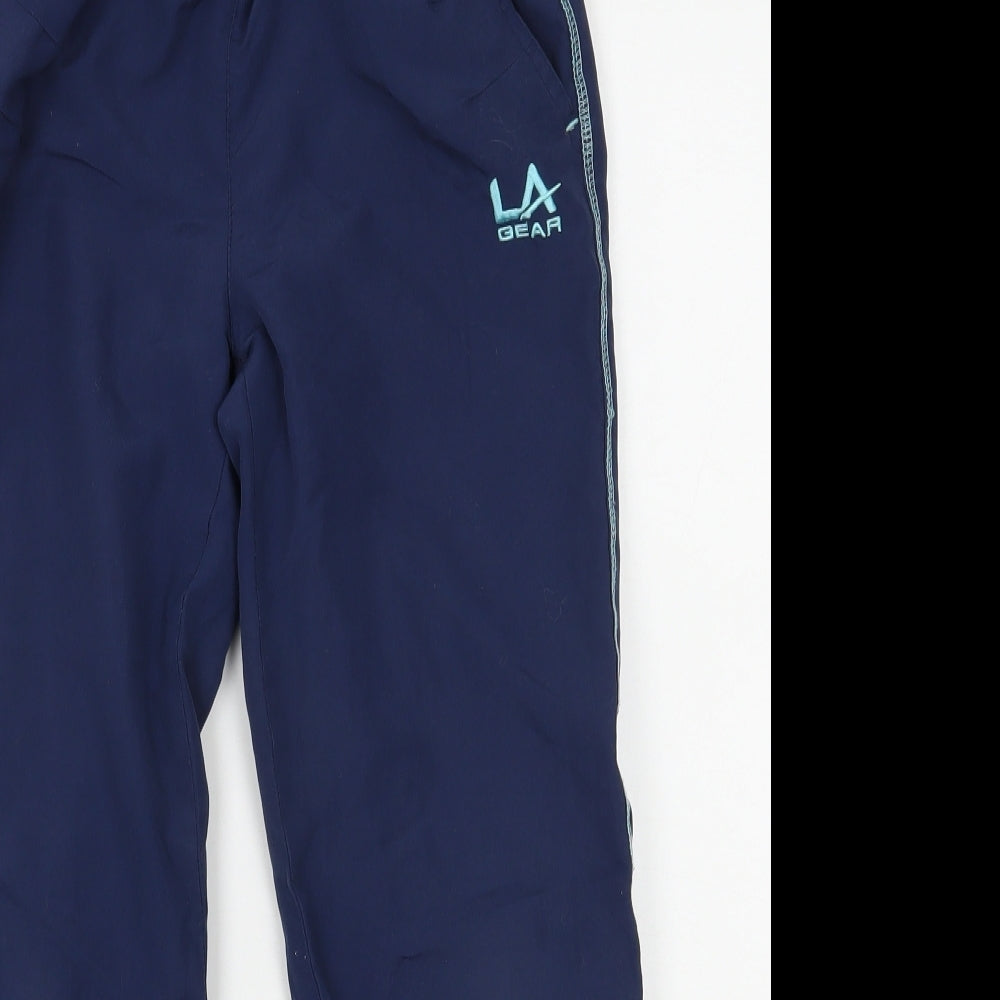 LA Gear Girls Blue  Polyester Jogger Trousers Size 11-12 Years  Regular Drawstring