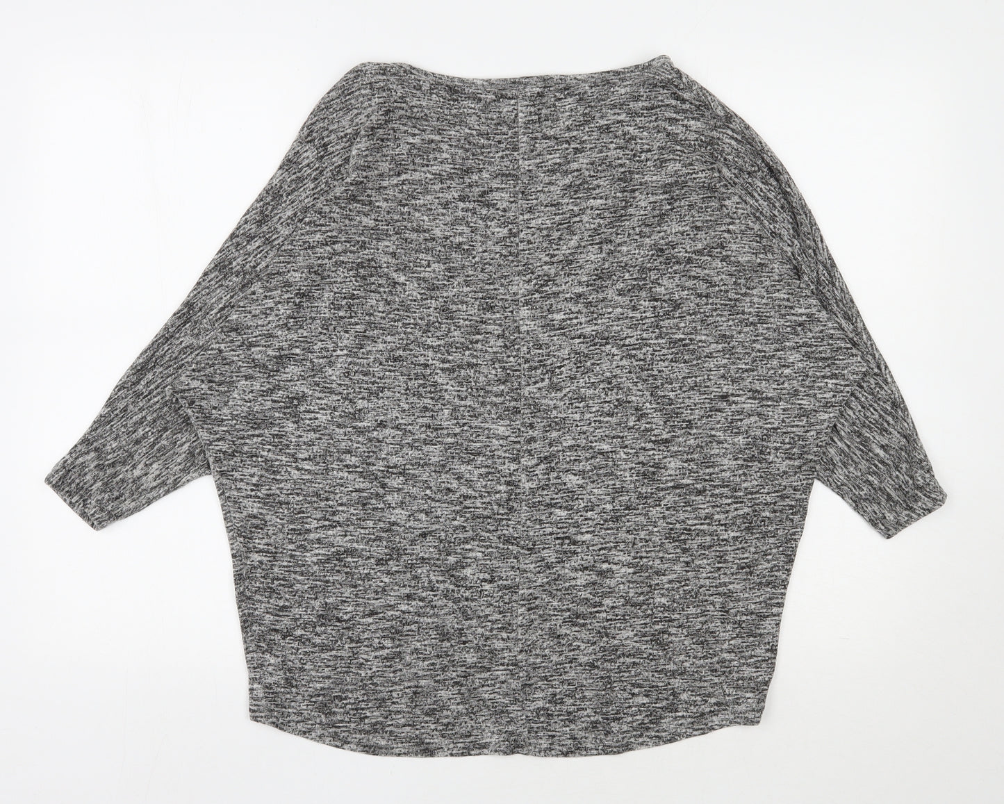 New Look Womens Grey  Viscose Basic T-Shirt Size S Round Neck