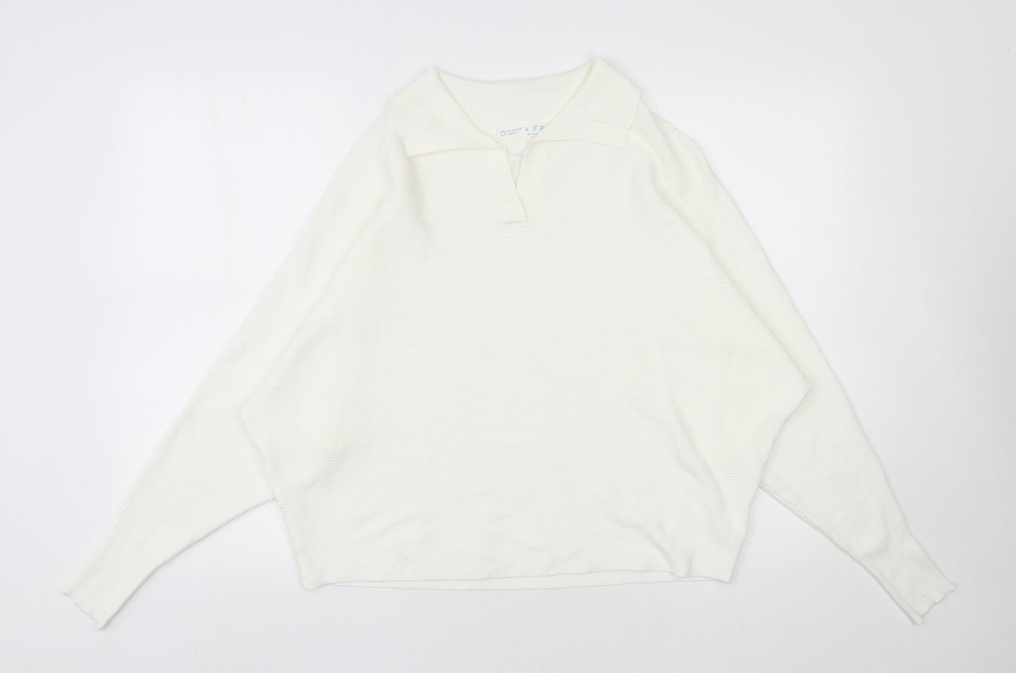Primark Womens Ivory V-Neck  Viscose Pullover Jumper Size 14