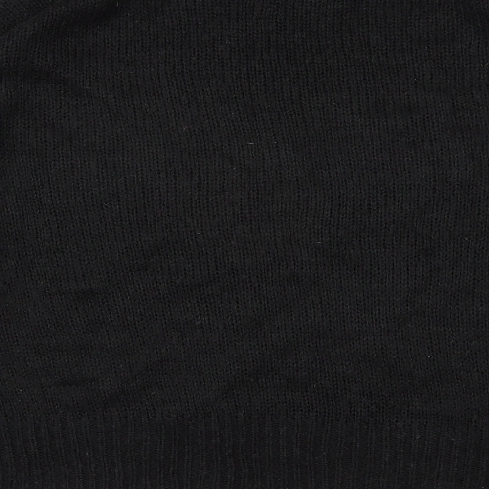New Look Womens Black Round Neck  Acrylic Pullover Jumper Size M