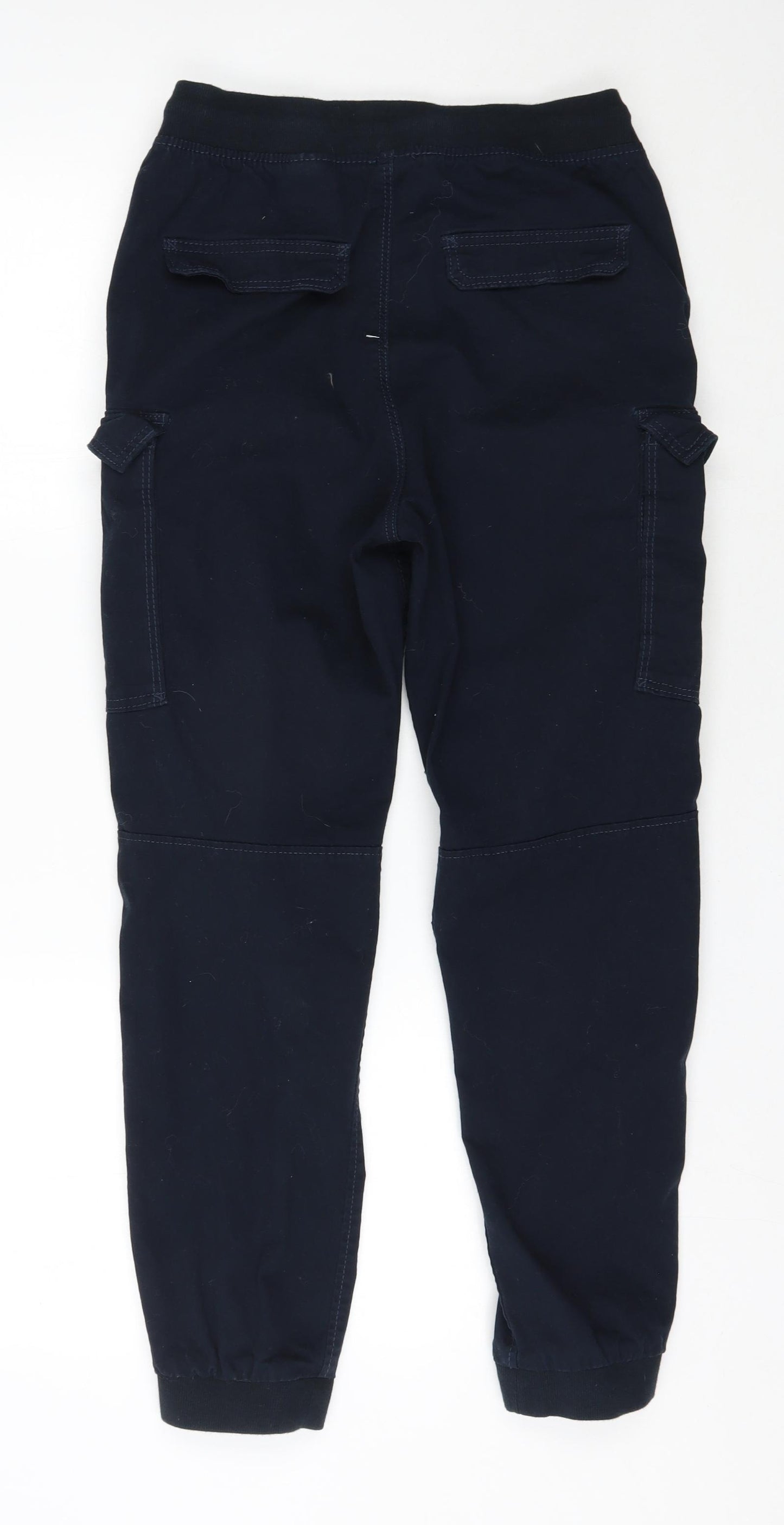 H&M Boys Blue  Cotton Cargo Trousers Size 14-15 Years  Regular Drawstring