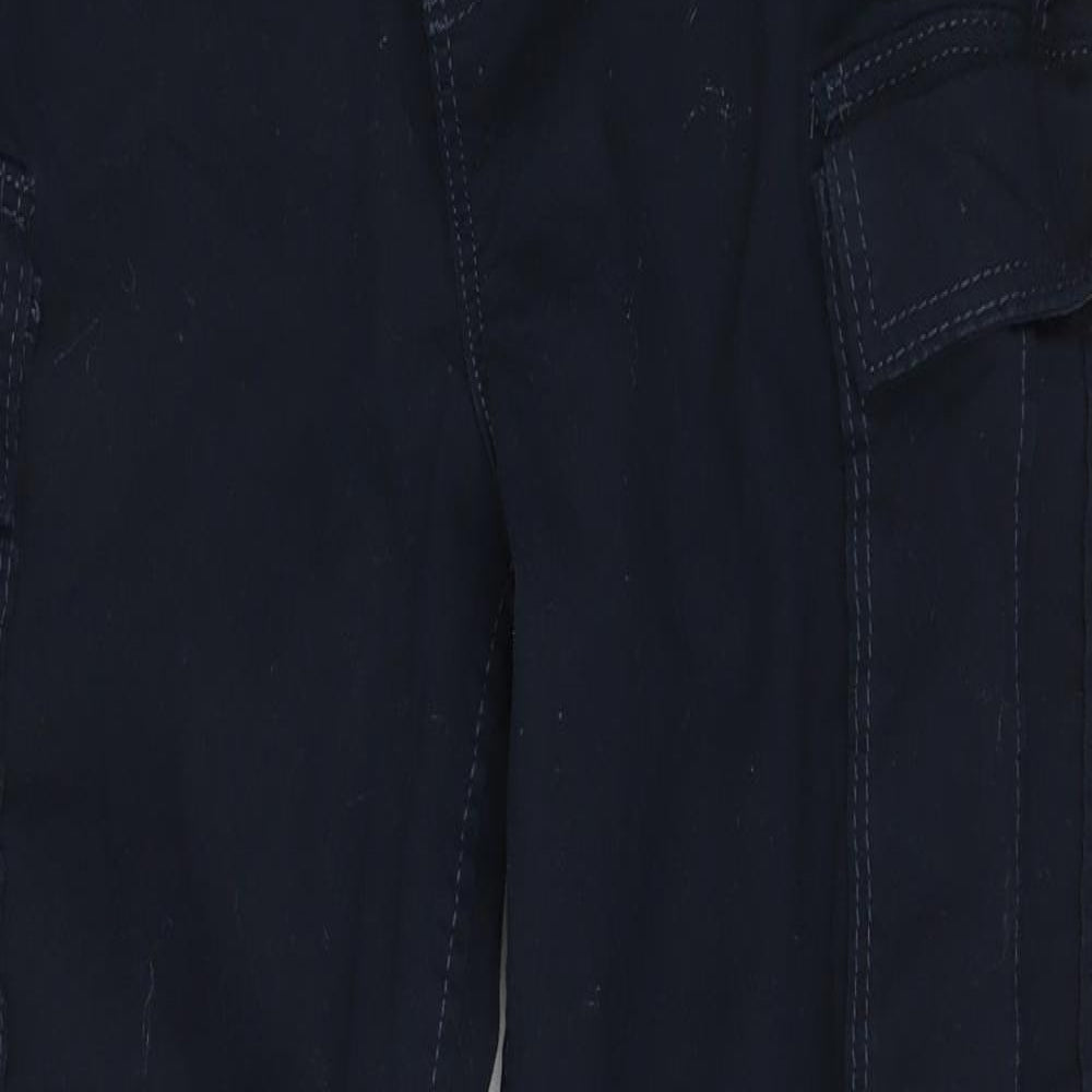 H&M Boys Blue  Cotton Cargo Trousers Size 14-15 Years  Regular Drawstring