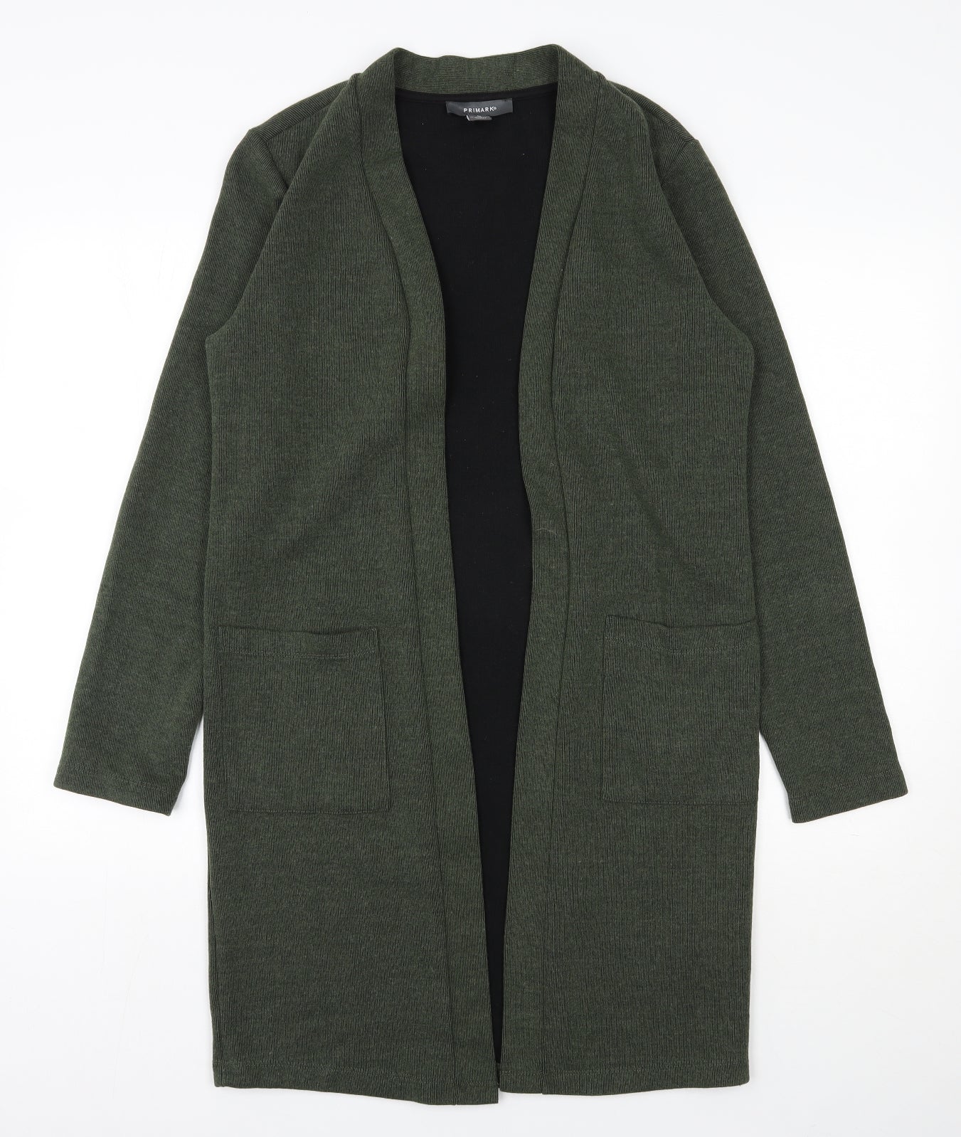 Primark Womens Green V-Neck  Polyester Cardigan Jumper Size 10