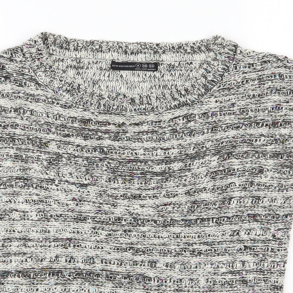 Atmosphere Womens Ivory Scoop Neck  Polyester Pullover Jumper Size 8