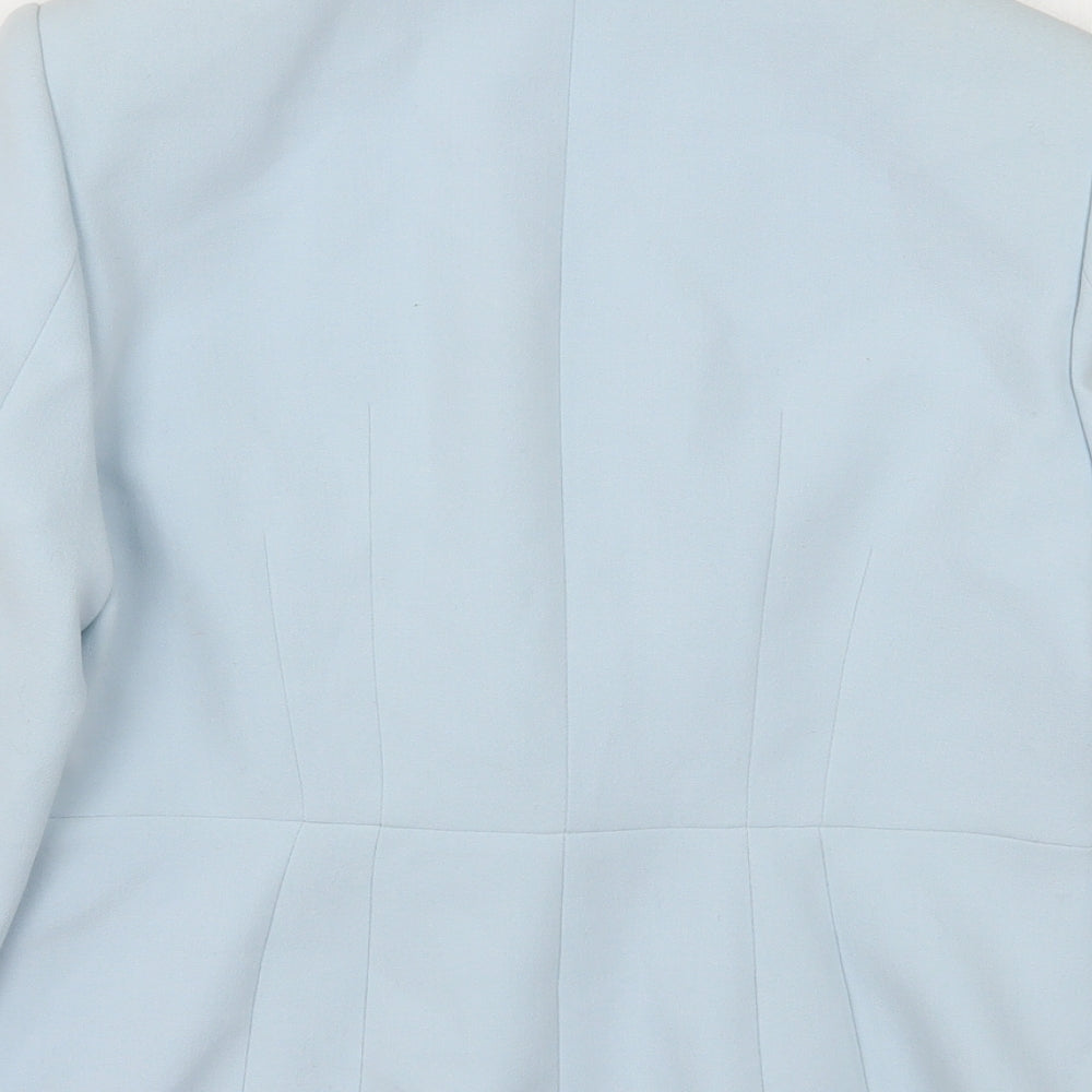 CC Womens Blue  Polyester Jacket Suit Jacket Size 12