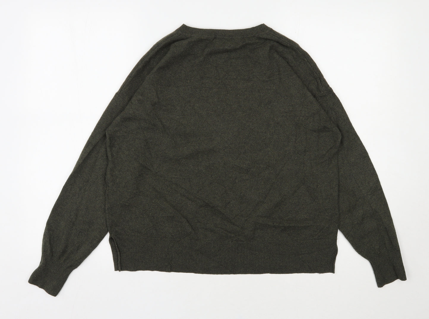 Marks and Spencer Womens Green Round Neck  Cashmere Pullover Jumper Size 12