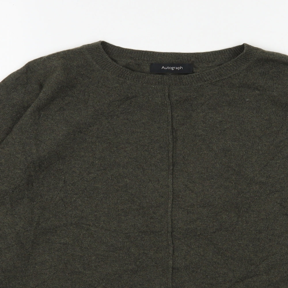 Marks and Spencer Womens Green Round Neck  Cashmere Pullover Jumper Size 12