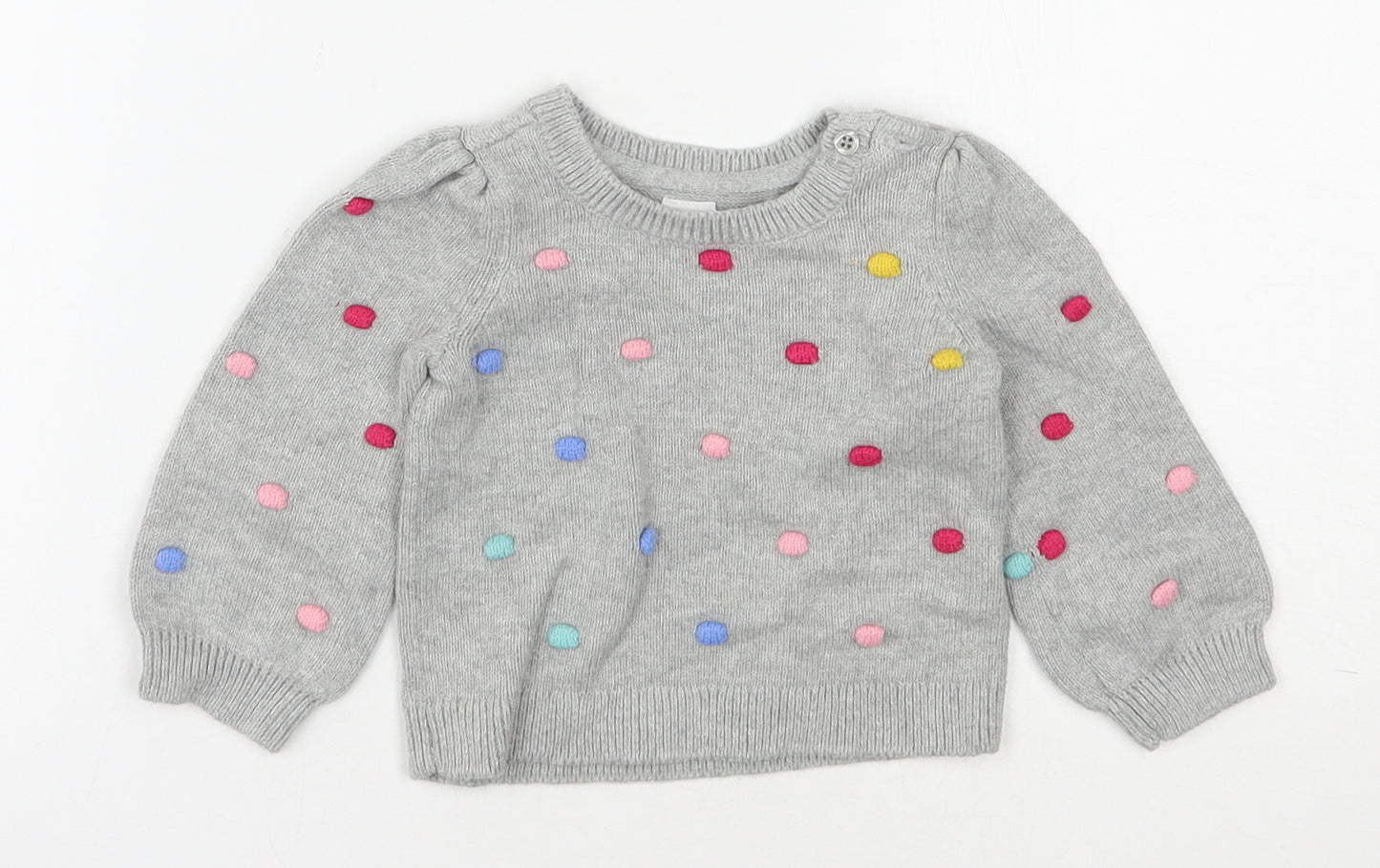 Gap Girls Green Spotted Cotton Pullover Jumper Size 6-9 Months  Pullover