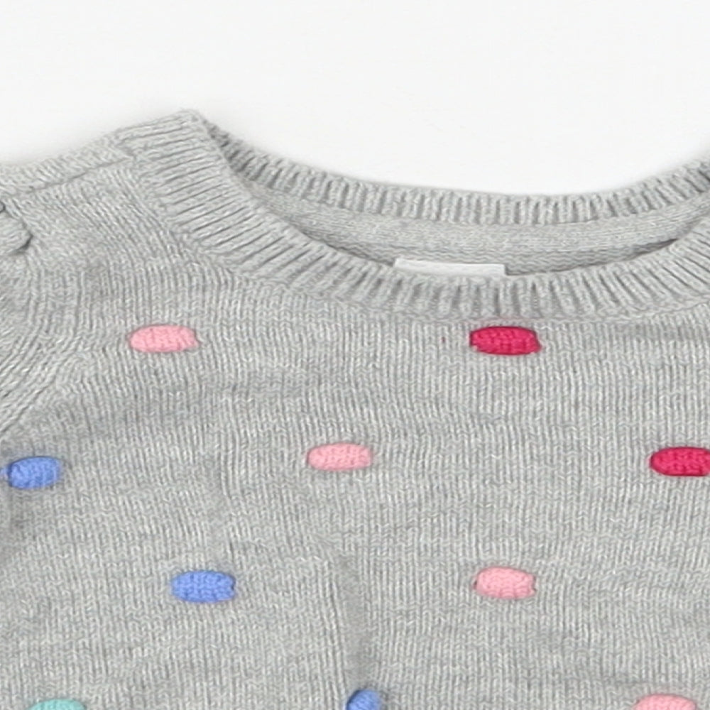 Gap Girls Green Spotted Cotton Pullover Jumper Size 6-9 Months  Pullover