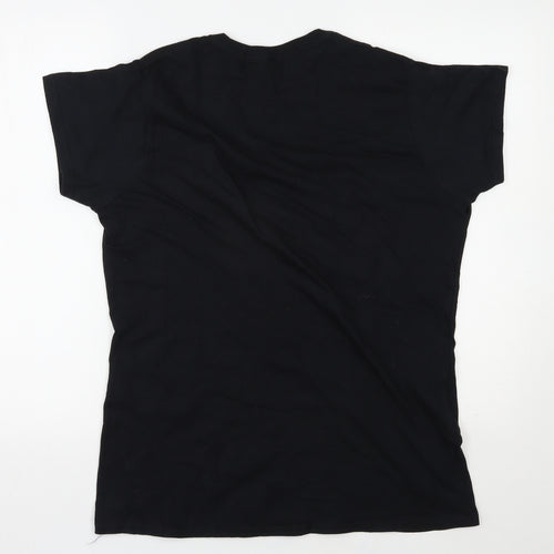 Gildan Womens Black  Cotton Basic T-Shirt Size 2XL Round Neck - Made in 1958