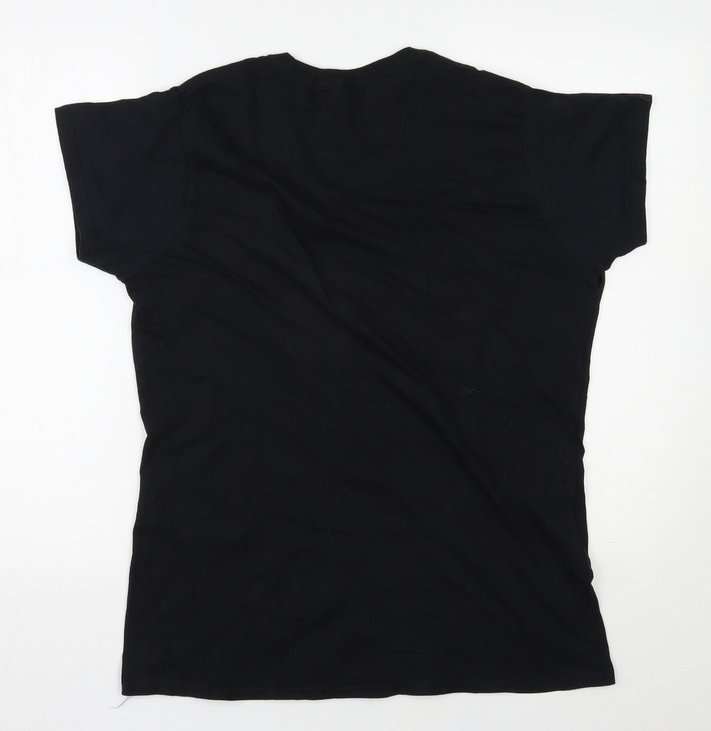 Gildan Womens Black  Cotton Basic T-Shirt Size 2XL Round Neck - Made in 1958