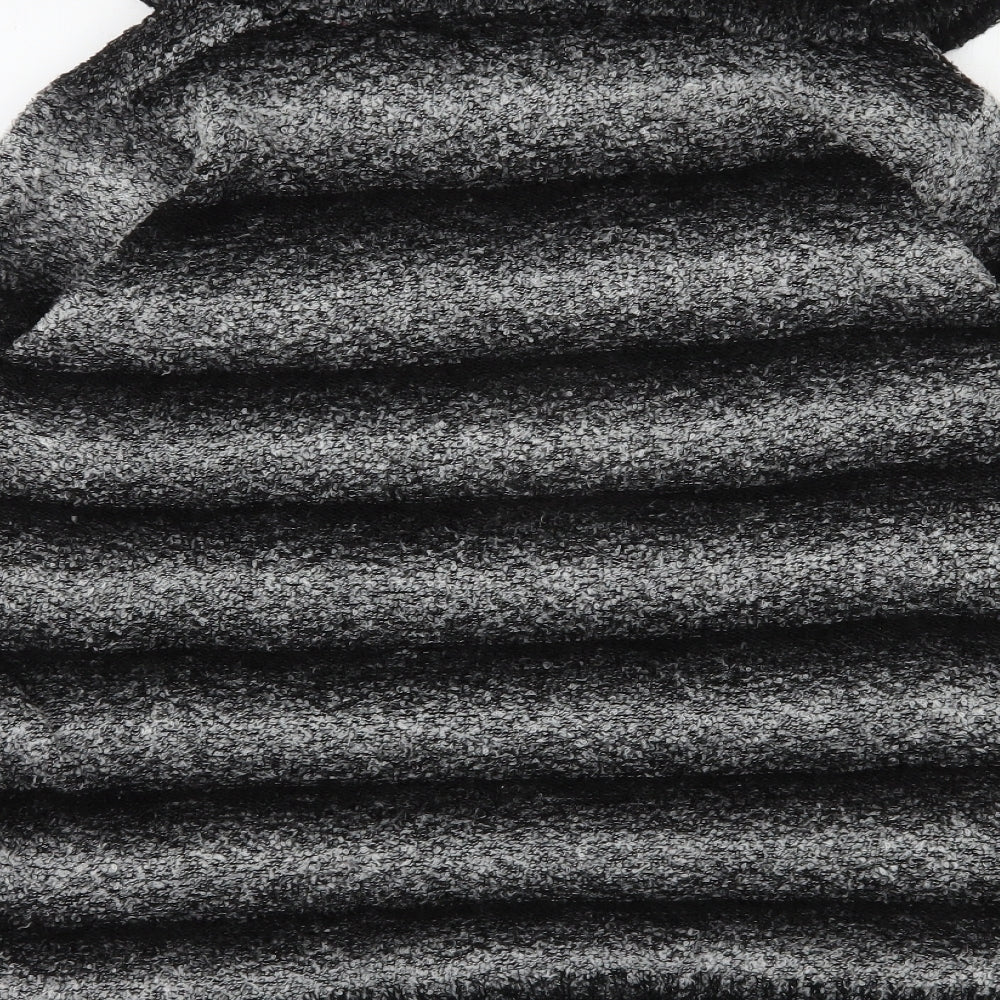 E-vie Womens Black Roll Neck Striped Acrylic Pullover Jumper Size 18