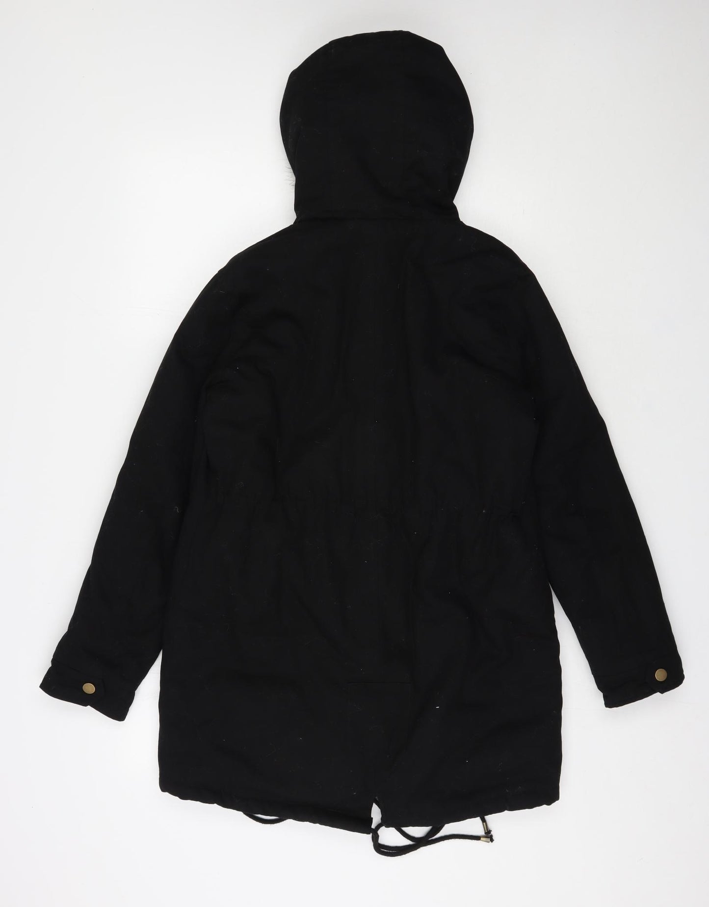 Boohoo Womens Black   Parka Coat Size 8  Zip