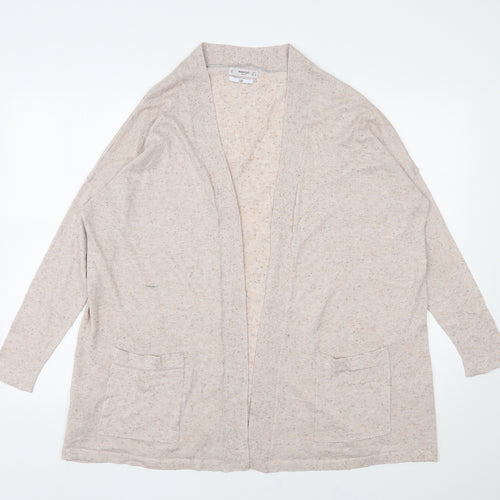 Mango Womens Beige V-Neck  Polyester Cardigan Jumper Size S