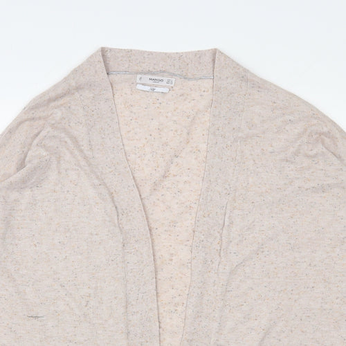 Mango Womens Beige V-Neck  Polyester Cardigan Jumper Size S