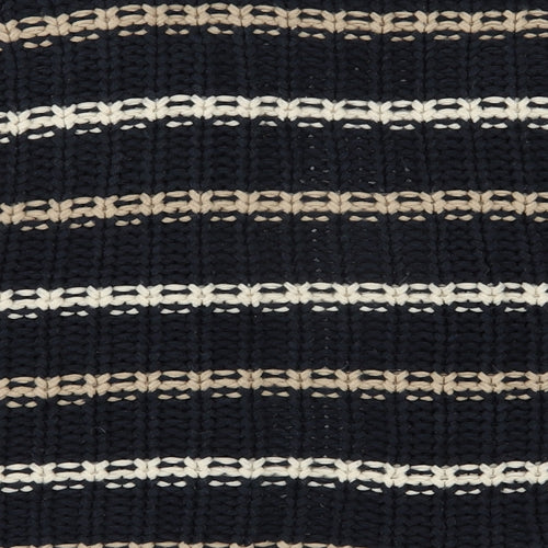 Dorothy Perkins Womens Blue Round Neck Striped Acrylic Cardigan Jumper Size L