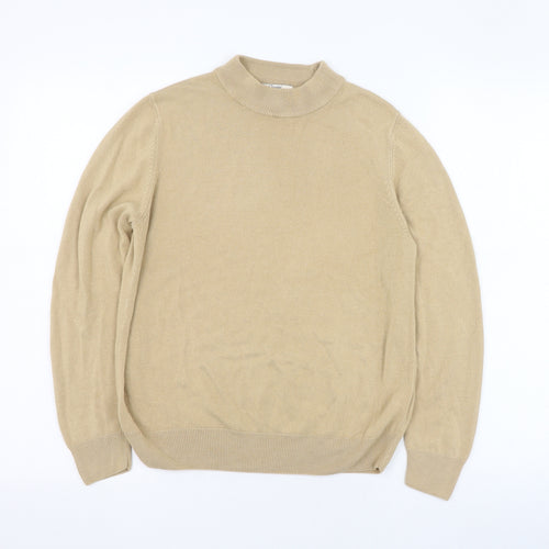 Marks and Spencer Womens Beige Round Neck  Acrylic Pullover Jumper Size 12