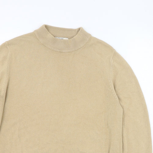 Marks and Spencer Womens Beige Round Neck  Acrylic Pullover Jumper Size 12