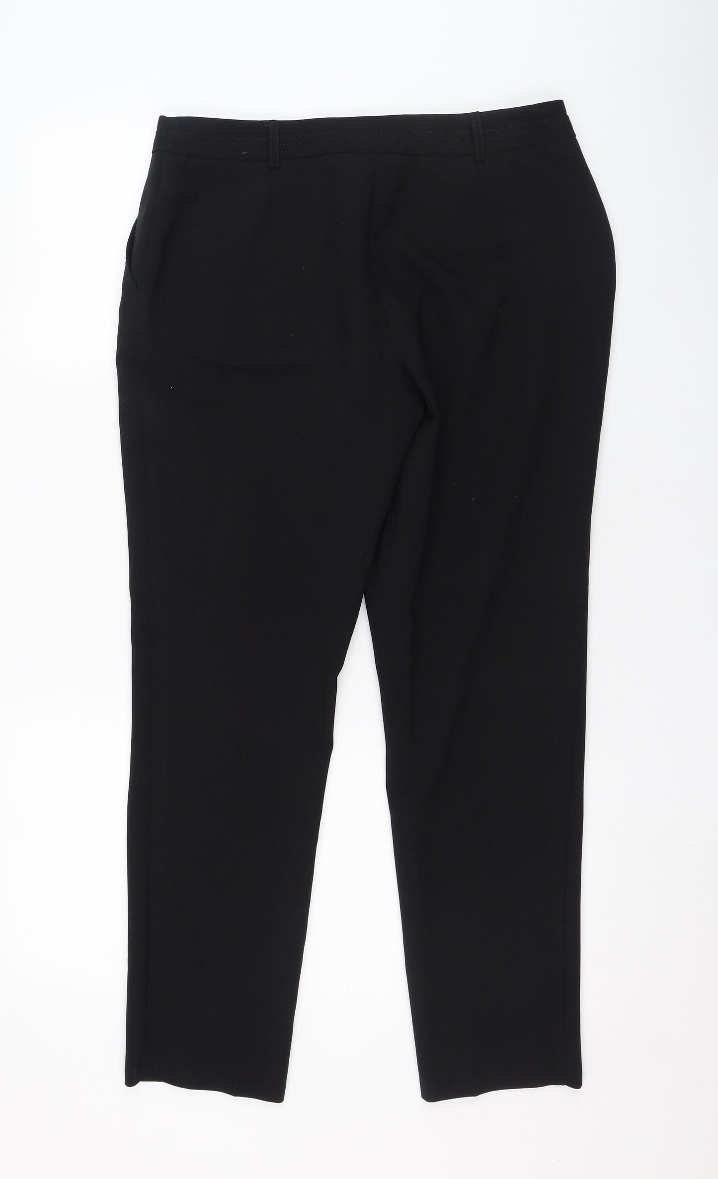 Primark Womens Black  Polyester Trousers  Size 12 L26 in Regular Zip