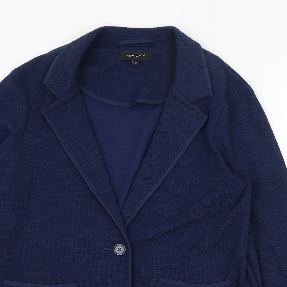 New Look Womens Blue   Jacket Blazer Size 14  Button