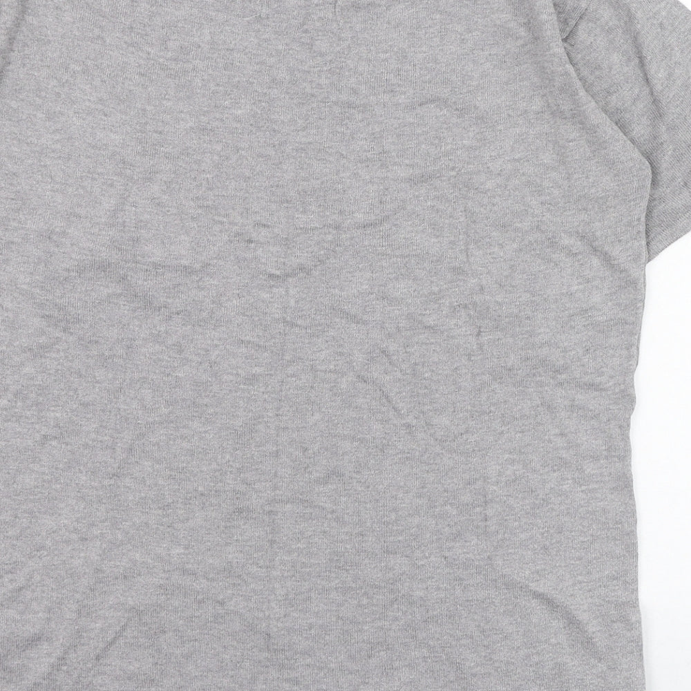 Zoe Karssen Womens Grey  Cotton Basic T-Shirt Size S Round Neck