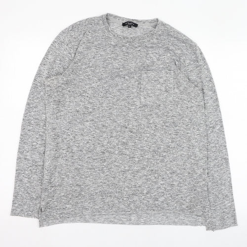 New Look Mens Grey Round Neck  Polyester Pullover Jumper Size L