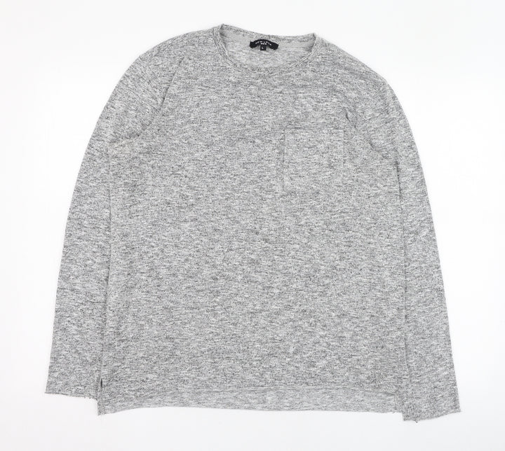 New Look Mens Grey Round Neck Polyester Pullover Jumper Size L