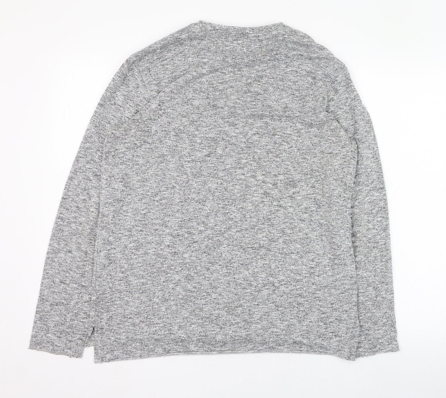 New Look Mens Grey Round Neck  Polyester Pullover Jumper Size L
