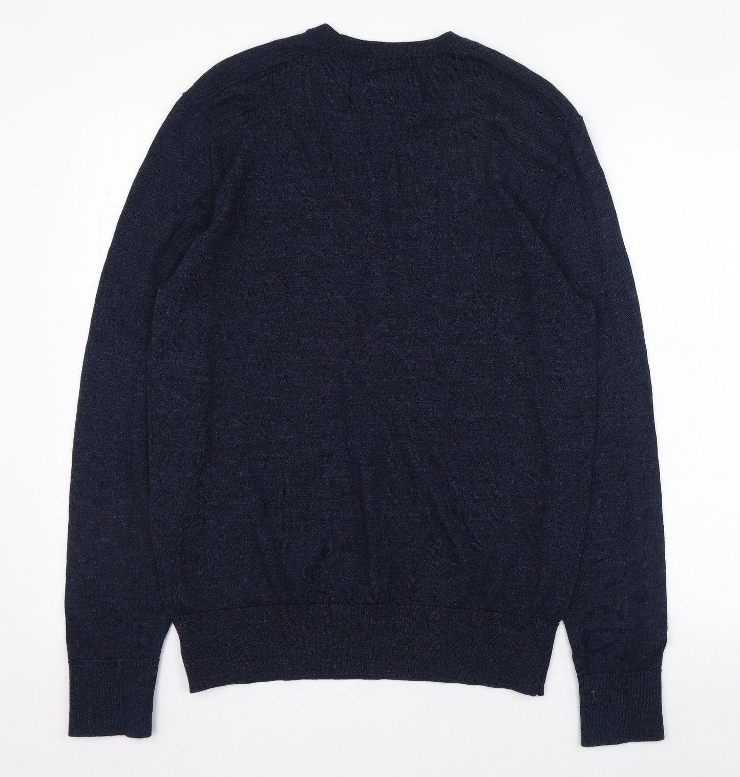 AllSaints Mens Blue Roll Neck  Wool Pullover Jumper Size XL