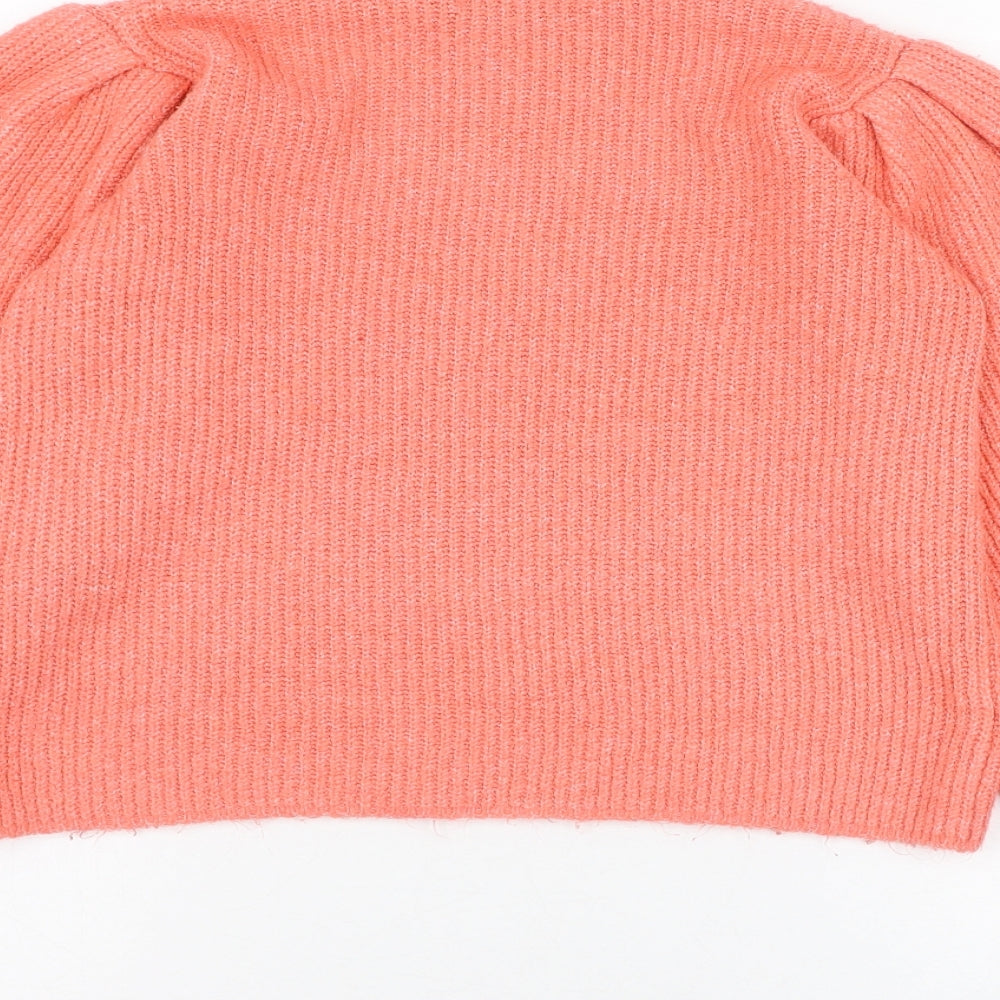 George Womens Pink Roll Neck  Acrylic Pullover Jumper Size S