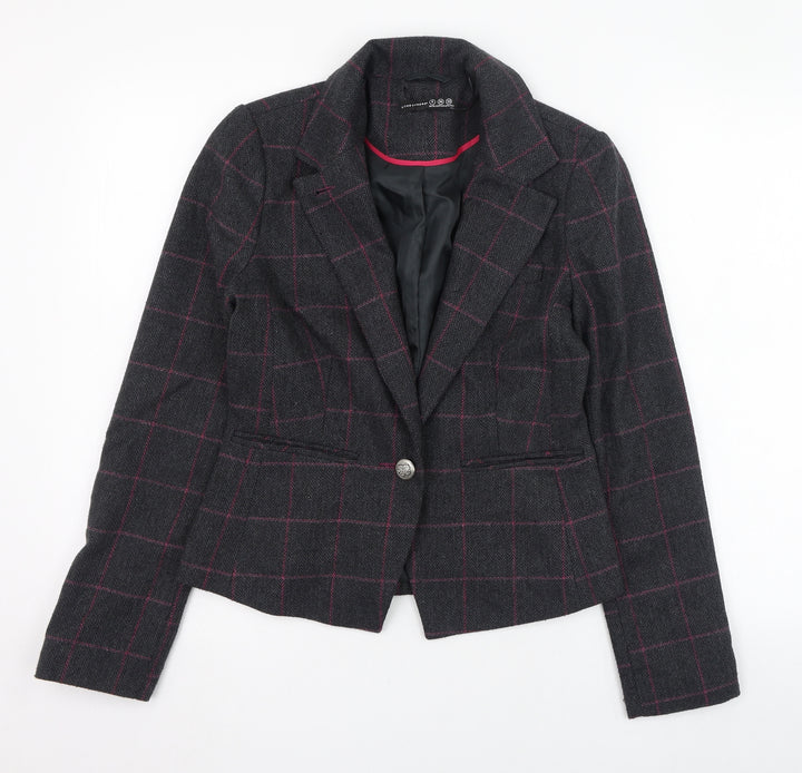Atmosphere Womens Green Check  Jacket Blazer Size 6  Button