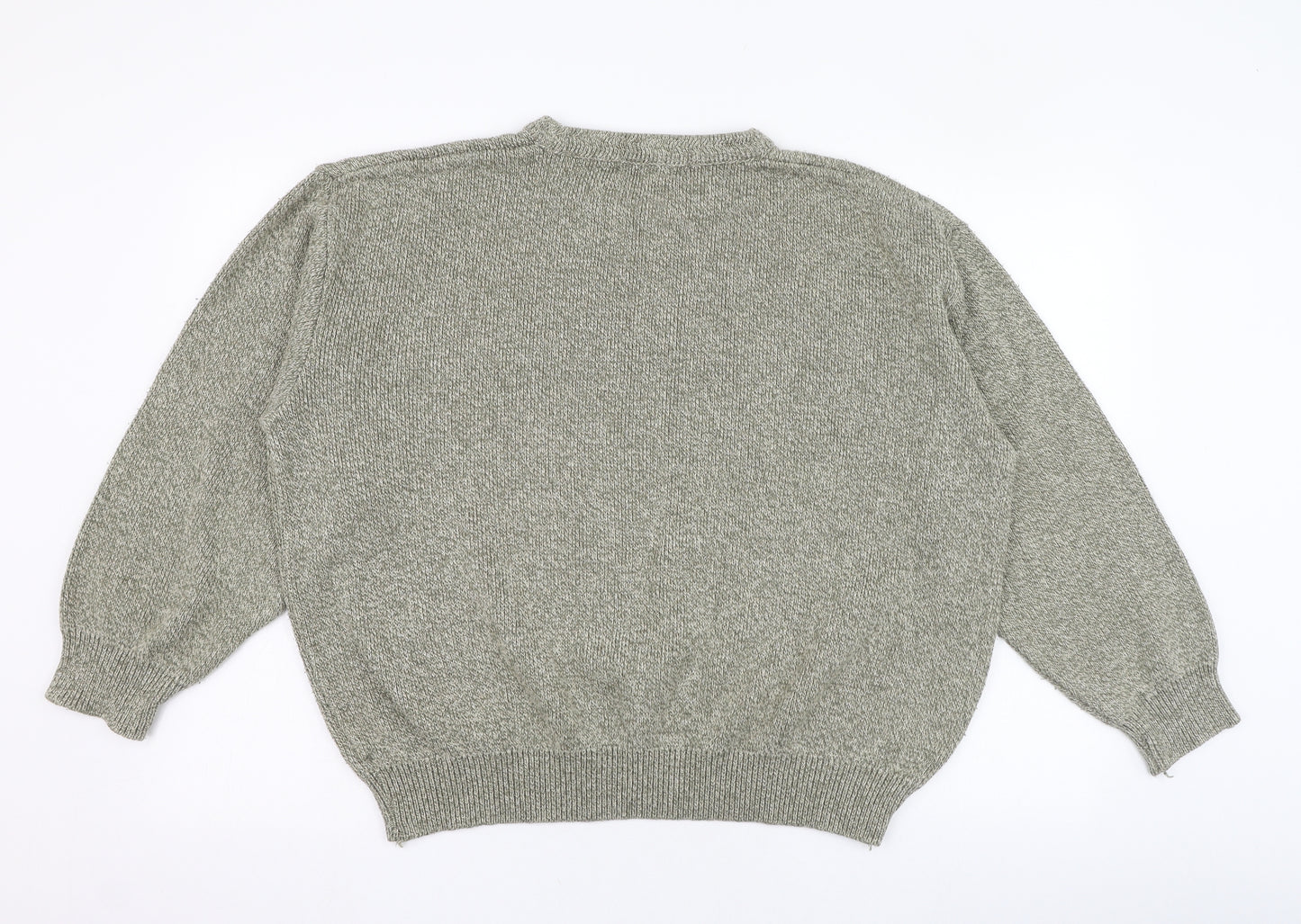 High Profile Mens Green Round Neck  Cotton Pullover Jumper Size L