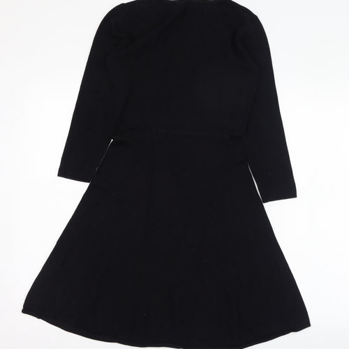 H&M Womens Black  Viscose Skater Dress  Size XS  Round Neck Pullover