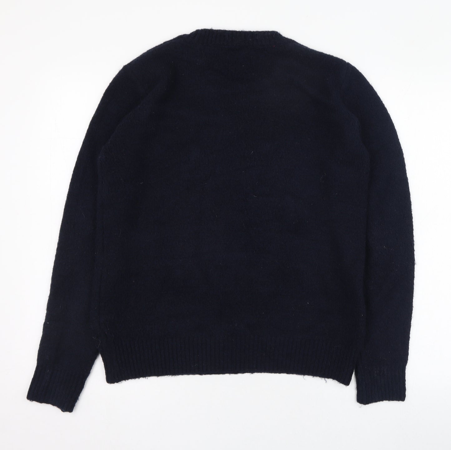 George Womens Blue Round Neck  Acrylic Pullover Jumper Size S   - Christmas