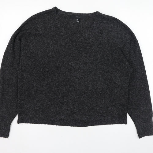 Vera Moda Womens Black V-Neck  Polyester Pullover Jumper Size S