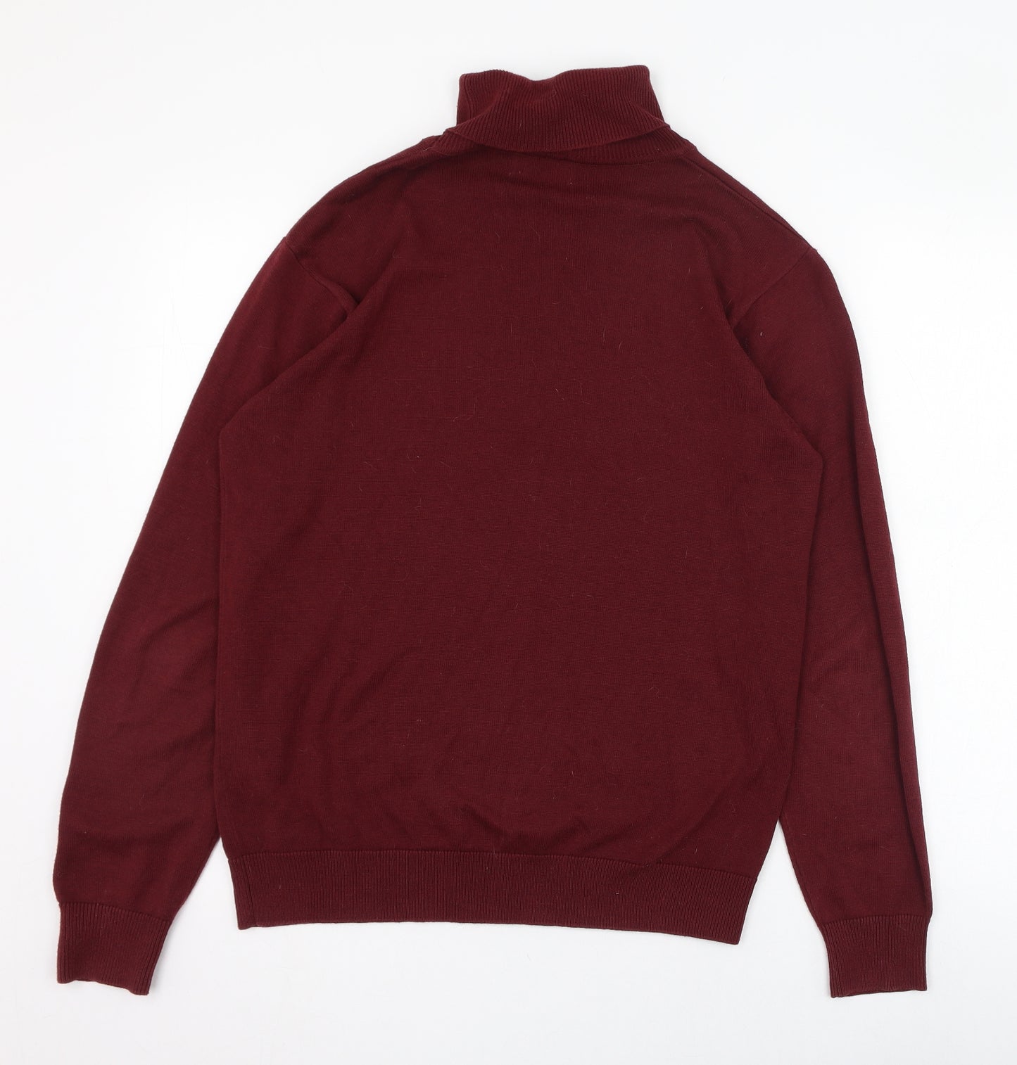 Maddox Street Mens Red Roll Neck  Cotton Pullover Jumper Size M