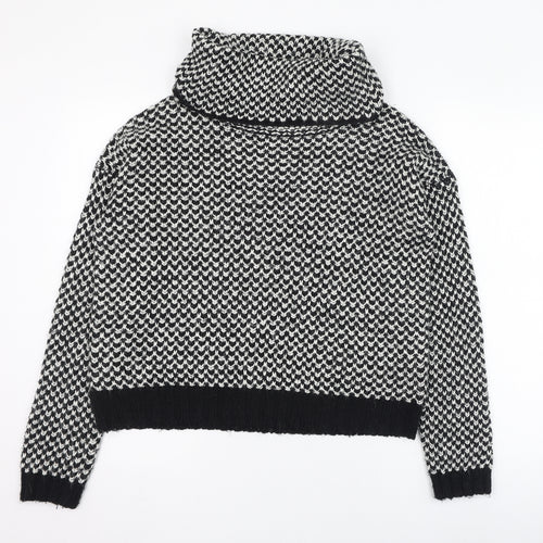 New Look Womens Black Roll Neck  Acrylic Pullover Jumper Size M