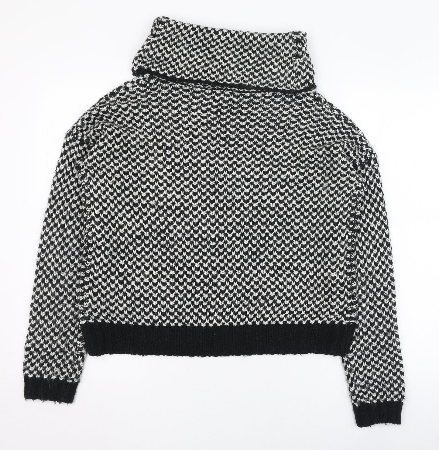 New Look Womens Black Roll Neck  Acrylic Pullover Jumper Size M