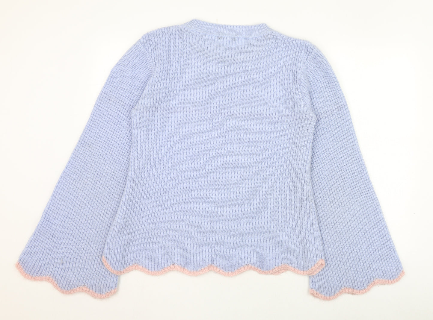 Nobody's Child Womens Blue Round Neck  Acrylic Pullover Jumper Size M