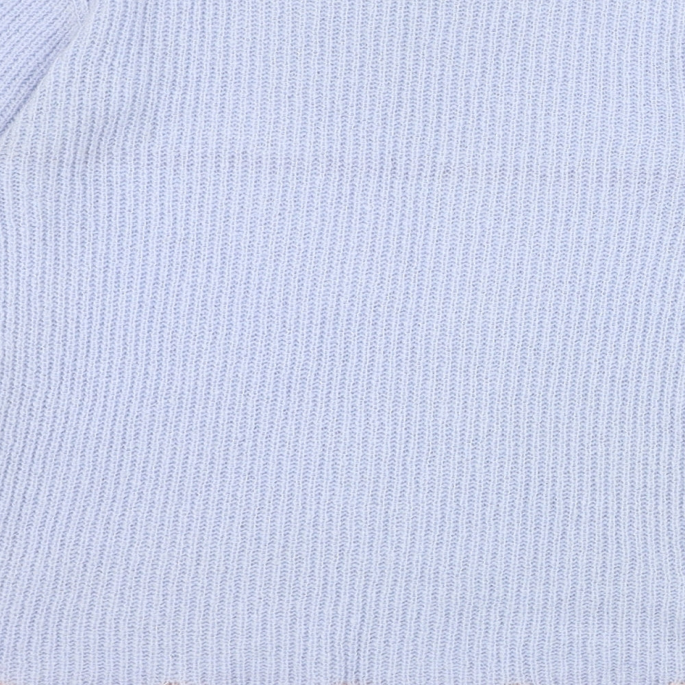 Nobody's Child Womens Blue Round Neck  Acrylic Pullover Jumper Size M