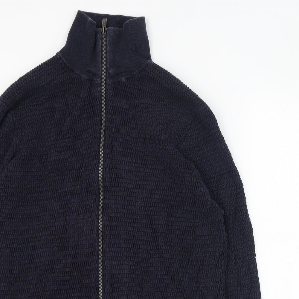 George Mens Blue  Cotton Full Zip Sweatshirt Size XL