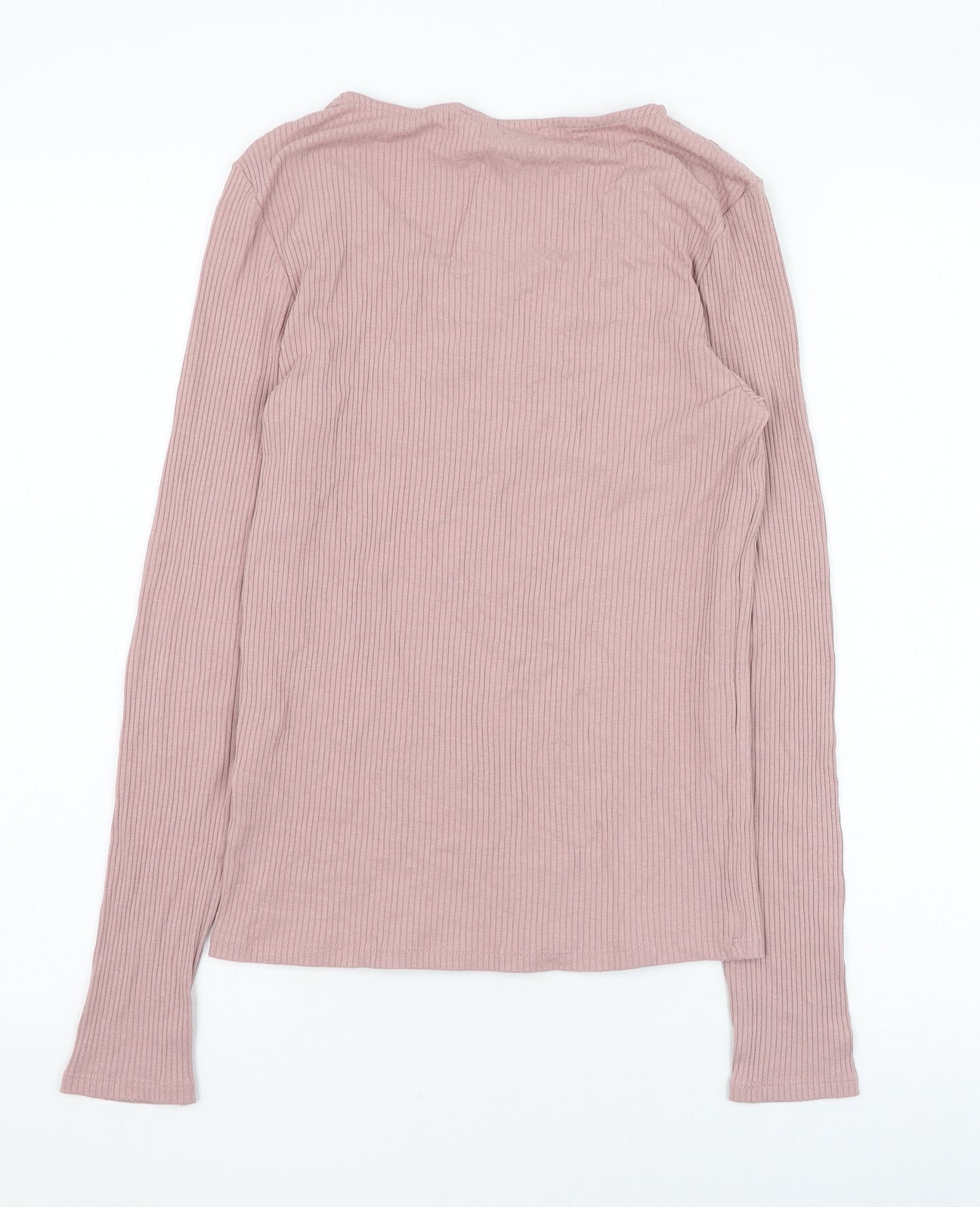 Miss Selfridge Womens Pink  Viscose Basic T-Shirt Size 12 V-Neck