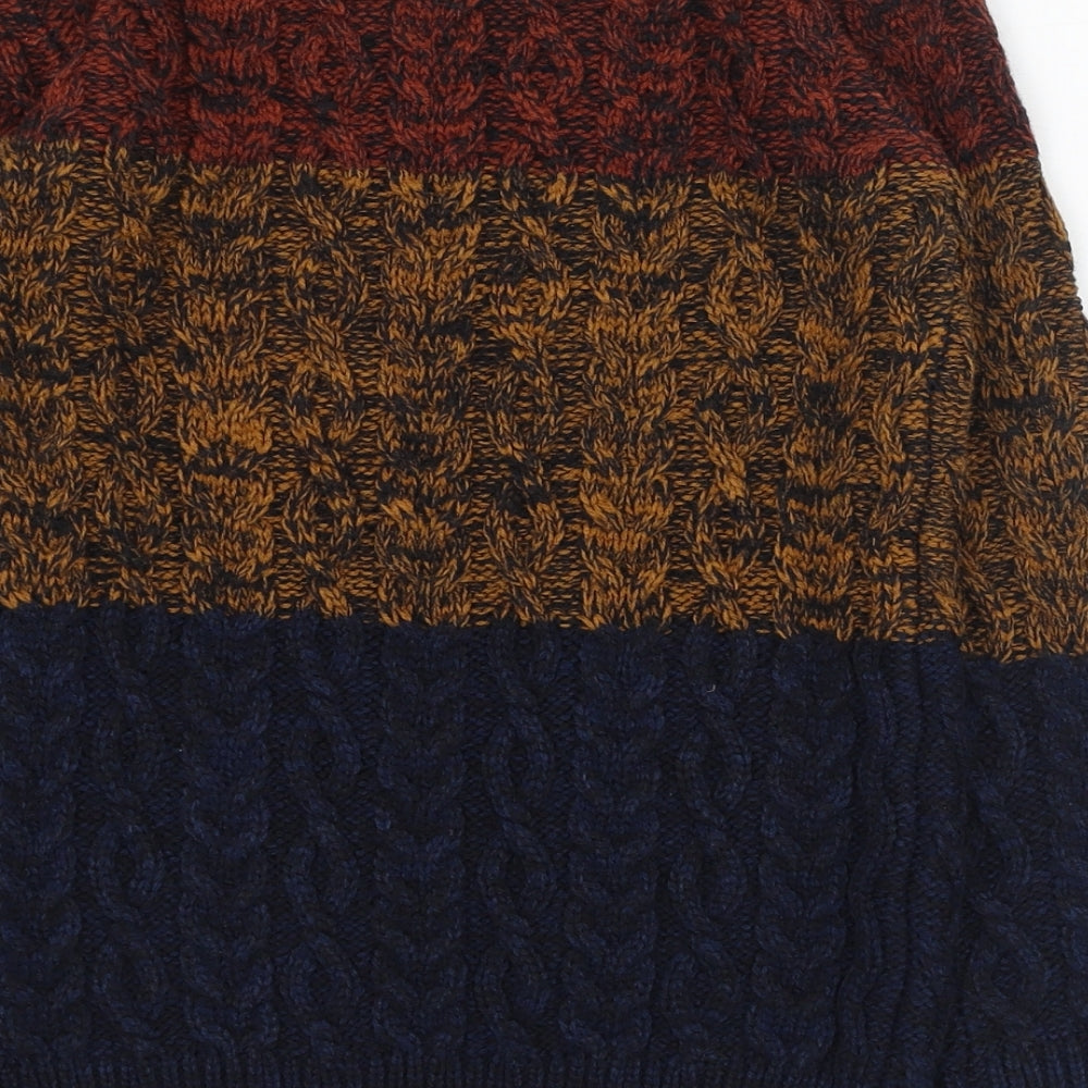 TU Boys Multicoloured Round Neck Colourblock Acrylic Pullover Jumper Size 8 Years  Pullover