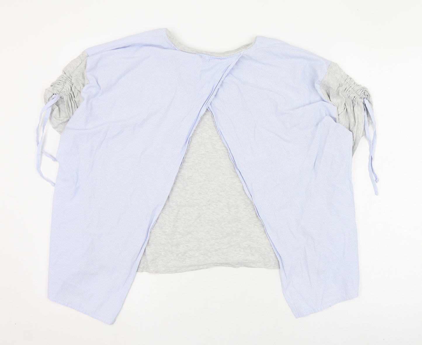 River Island Womens Grey  Cotton Cropped T-Shirt Size 12 Round Neck