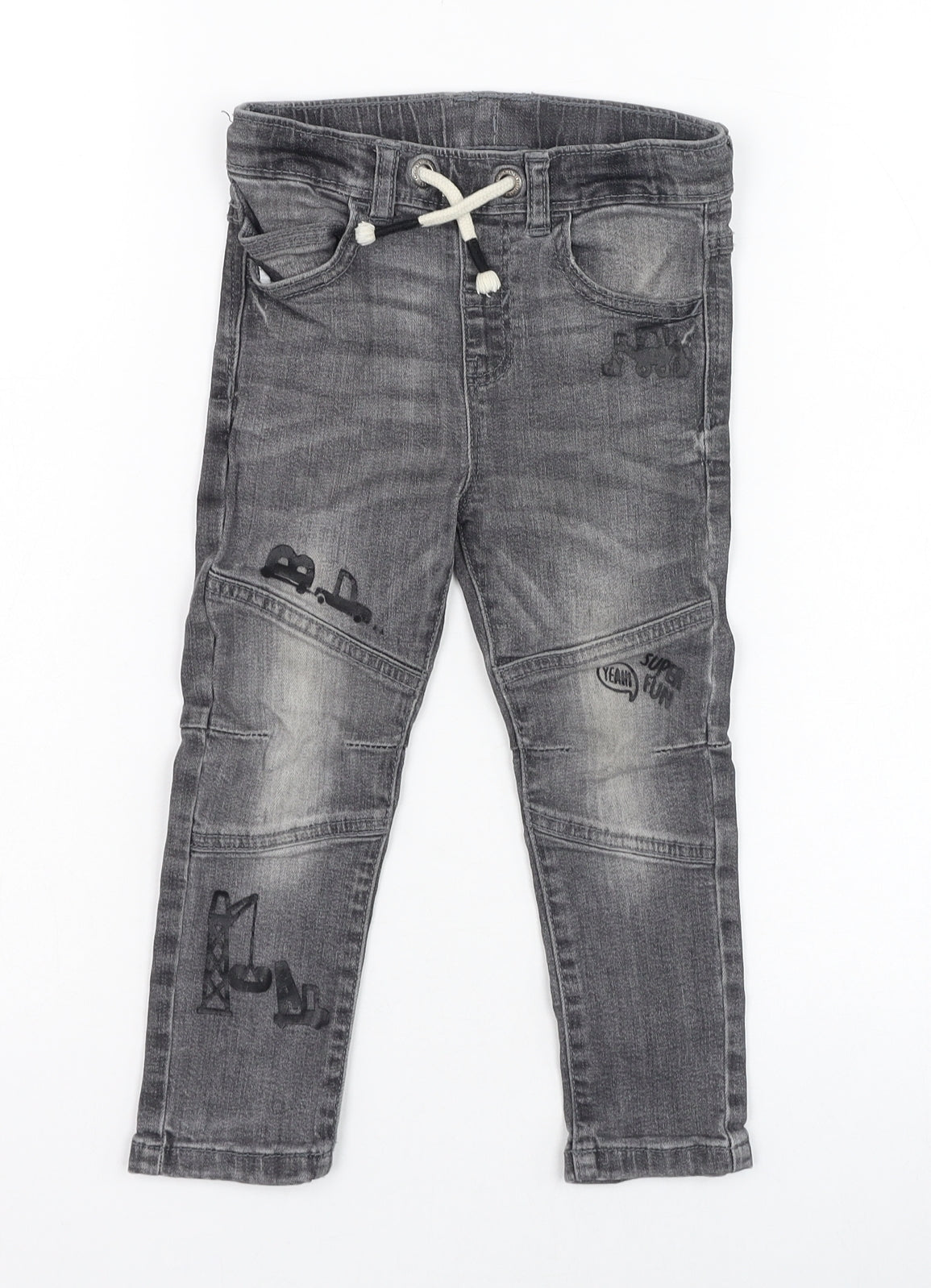 George Boys Grey  Cotton Skinny Jeans Size 2-3 Years  Regular Pullover - Digger