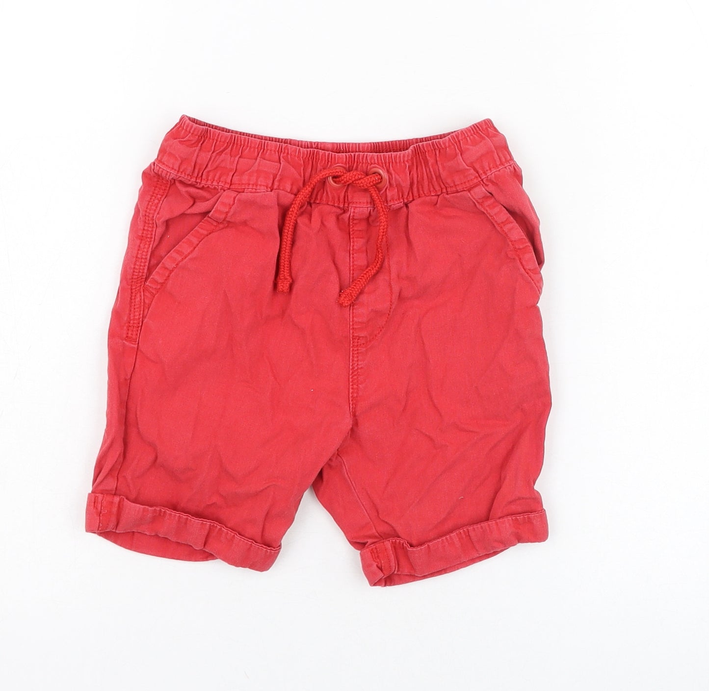 George Boys Red  Cotton Bermuda Shorts Size 3-4 Years  Regular