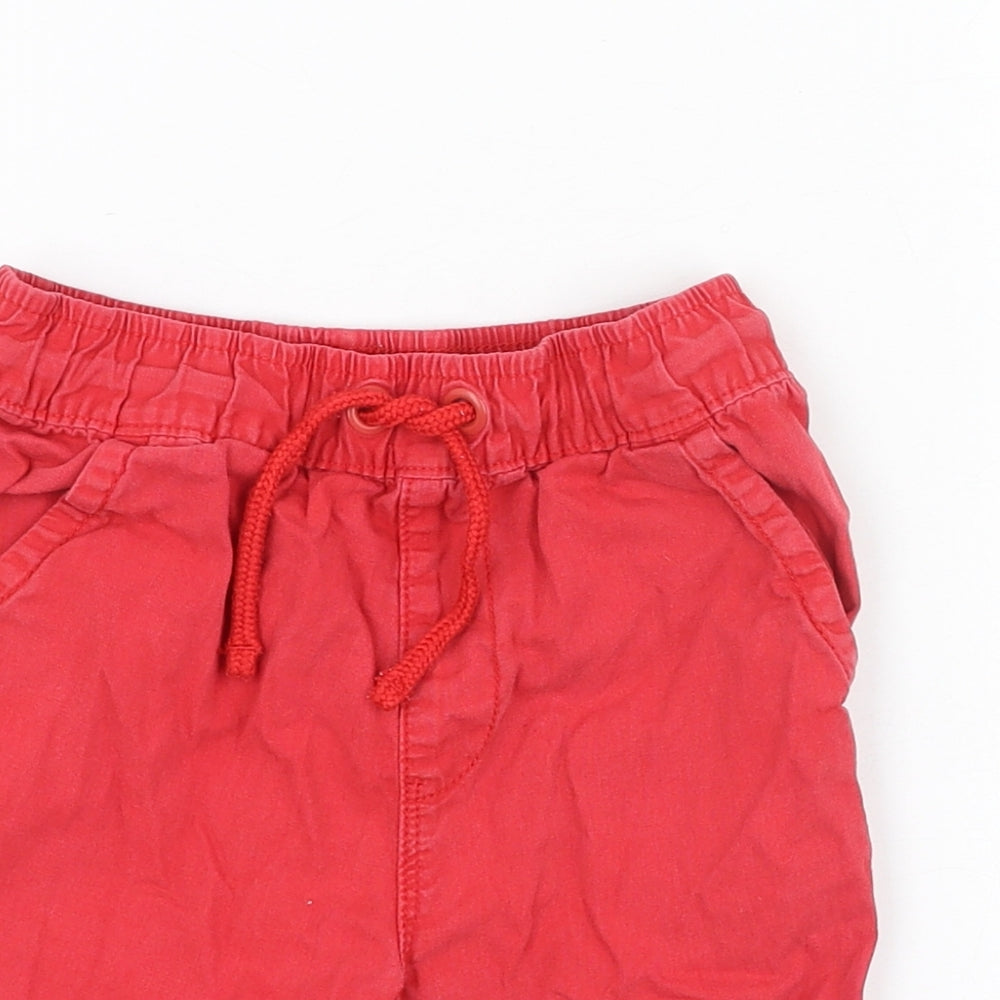 George Boys Red  Cotton Bermuda Shorts Size 3-4 Years  Regular